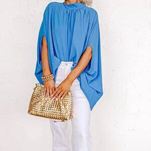 FLAIR SHIFT TOP IN OCEAN BLUE